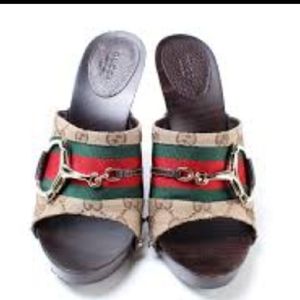 Gucci GG Canvas Horsebit Mule Shoes